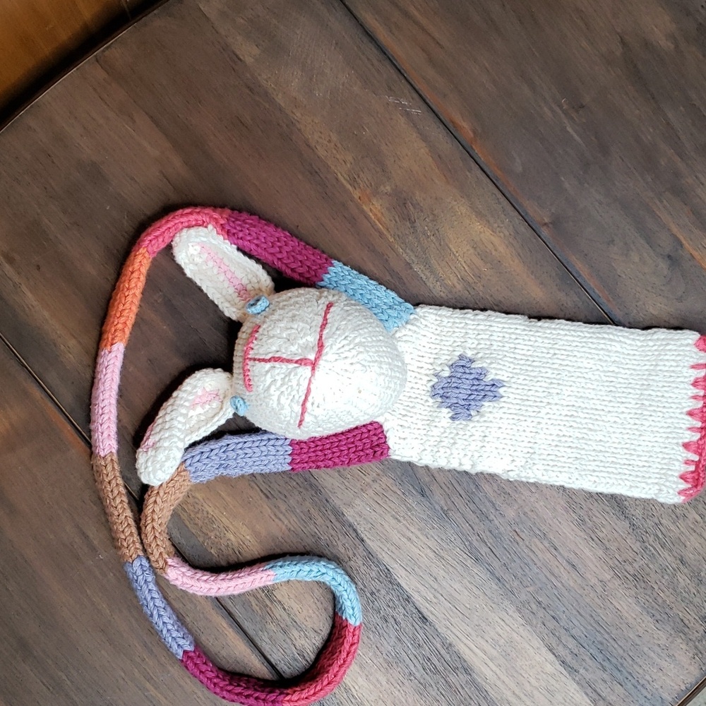 Blabla NWOT Hand-Knit Plush Bunny Rabbit Bag Purse